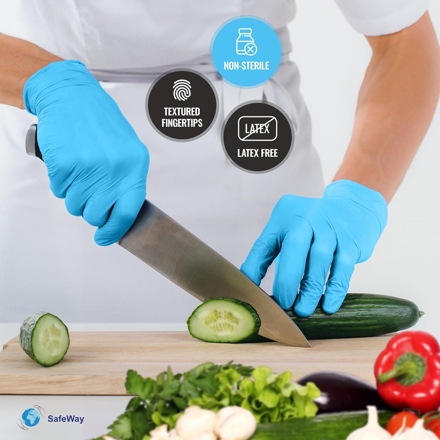 Premium Nitrile-Vinyl Blended Disposable Gloves(Blue) - 1000 Count