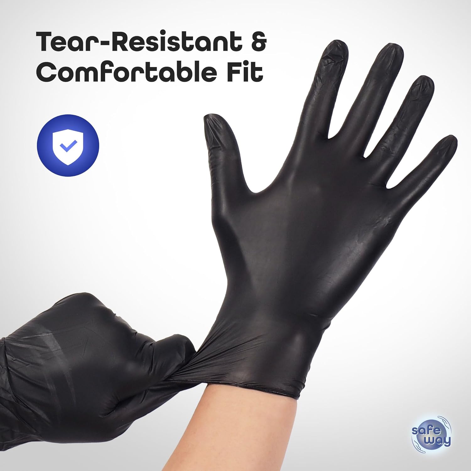 Premium Nitrile-Vinyl Blended Disposable Gloves(Black) - 1000 COUNT