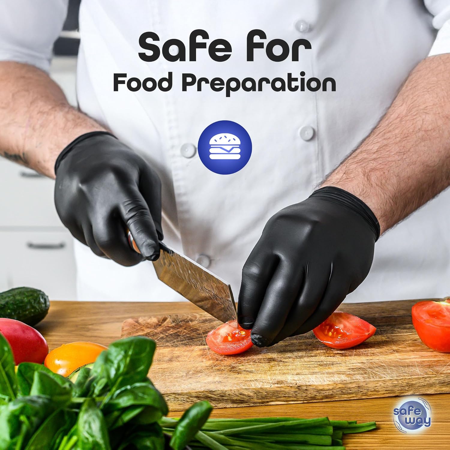 Premium Nitrile-Vinyl Blended Disposable Gloves(Black) - 1000 COUNT